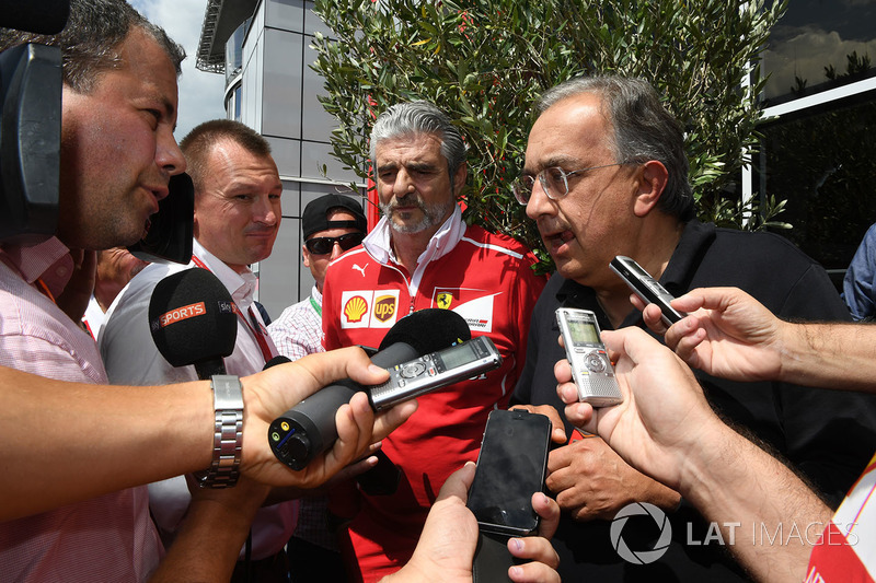 Maurizio Arrivabene, Ferrari Team Principal, Sergio Marchionne, CEO FIAT