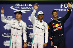 Polesitter: Lewis Hamilton, Mercedes AMG F1, second place Nico Rosberg, Mercedes AMG F1, third place Daniel Ricciardo, Red Bull Racing