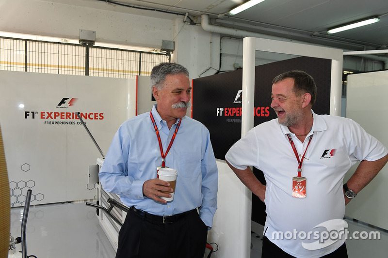 Chase Carey, Chief Executive Officer and Executive Chairman of the Formula One Group and Paul Stodda