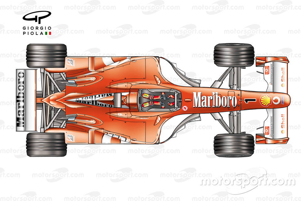 Ferrari F2004 (655) 2004, vista dall'alto