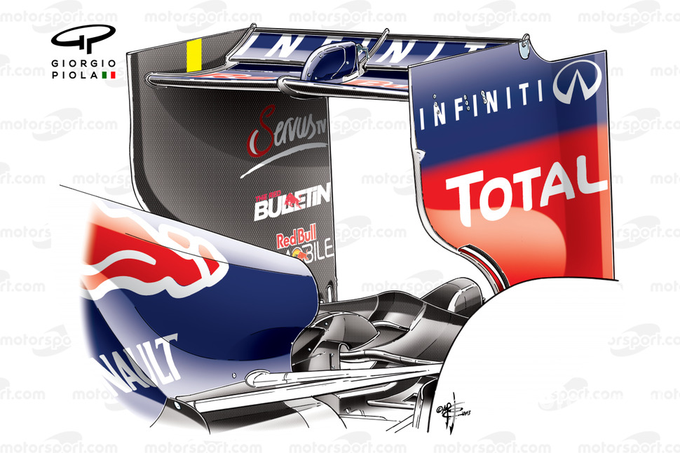 Red Bull RB9 rear wing, Vettel's car