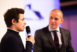 Lando Norris et Stuart Codling sur la scène Autosport
