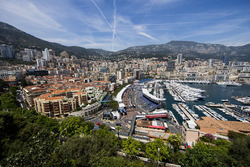 A view of the circuit and pit lane
