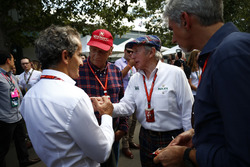 Alain Prost, Niki Lauda, Sir Jackie Stewart, et Damon Hill