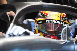 Lewis Hamilton, Mercedes-Benz F1 W08 with halo