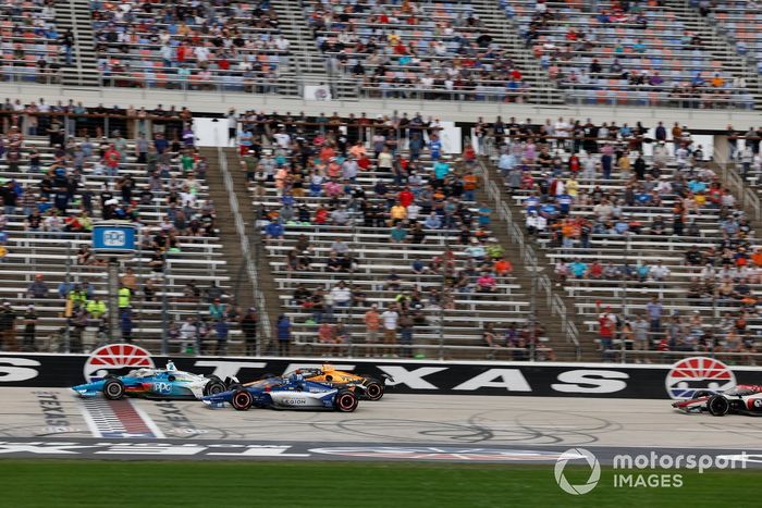Josef Newgarden, Team Penske Chevrolet, Alex Palou, Chip Ganassi Racing Honda, Patricio O'Ward, Arrow McLaren Chevrolet