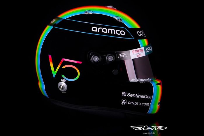 El casco de Sebastian Vettel, Aston Martin