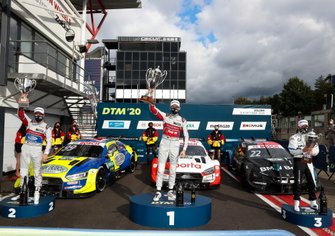 Podium: Race winner René Rast, Audi Sport Team Rosberg, second place Mike Rockenfeller, Audi Sport Team Phoenix, third place Lucas Auer, BMW Team RMG