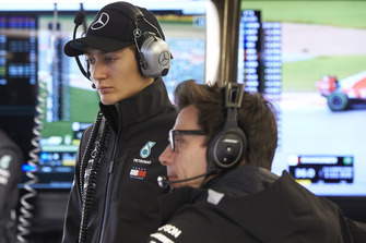 George Russell, Mercedes, and Toto Wolff, Executive Director (Business), Mercedes AMG