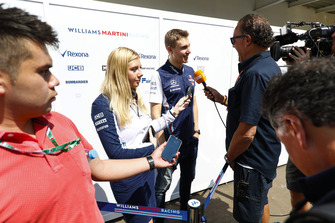 Sergey Sirotkin, Williams Racing, is filmed being interviewed