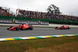 Sebastian Vettel, Ferrari SF71H leads Kimi Raikkonen, Ferrari SF71H 