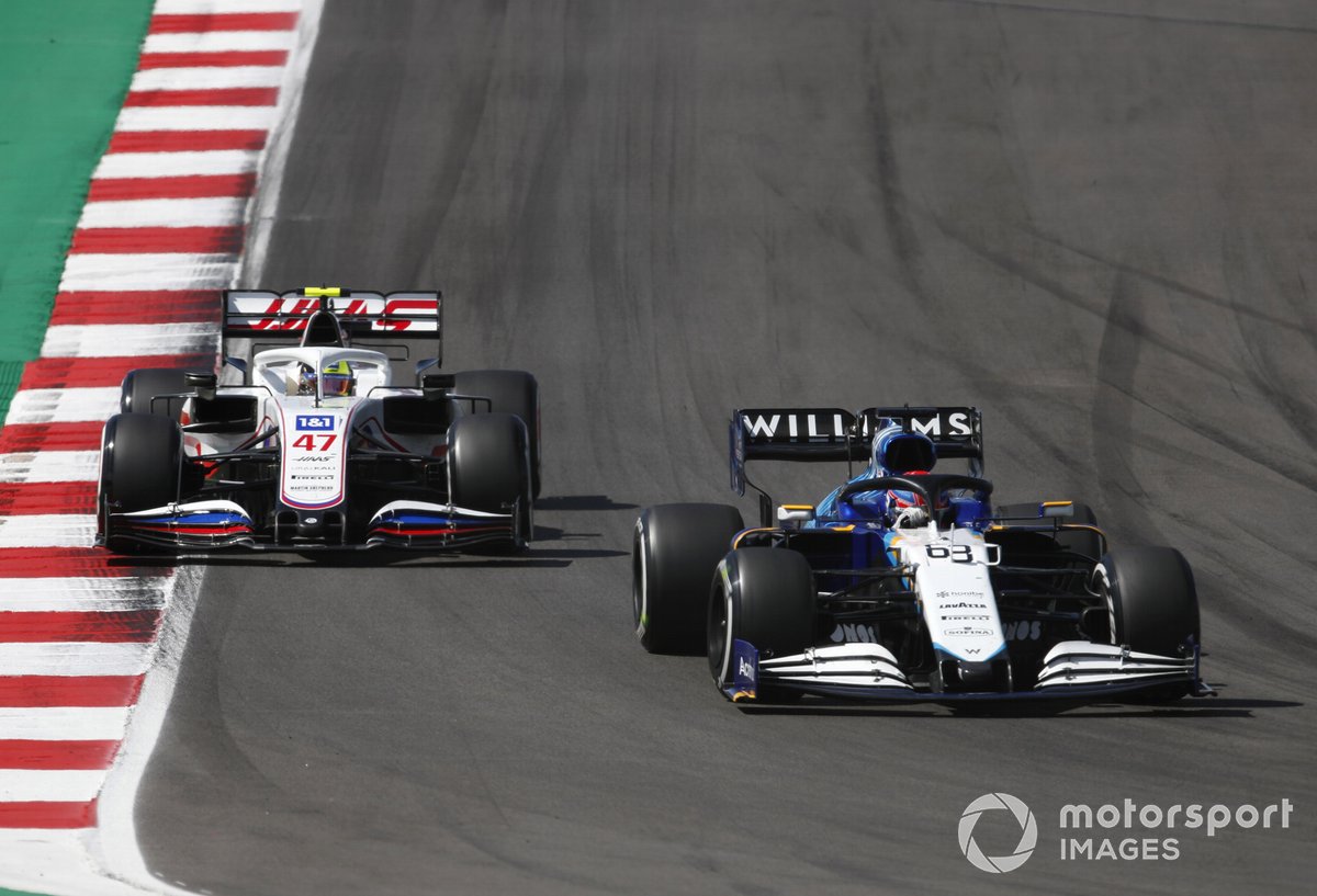 George Russell, Williams FW43B, Mick Schumacher, Haas VF-21