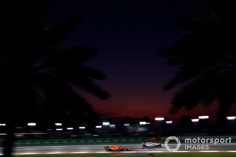 Lance Stroll, Racing Point RP19, leads Charles Leclerc, Ferrari SF90