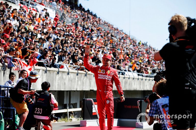 Charles Leclerc, Ferrari, in the drivers parade