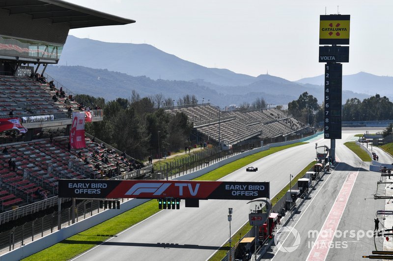 Una vista escénica de la recta de pits de Barcelona