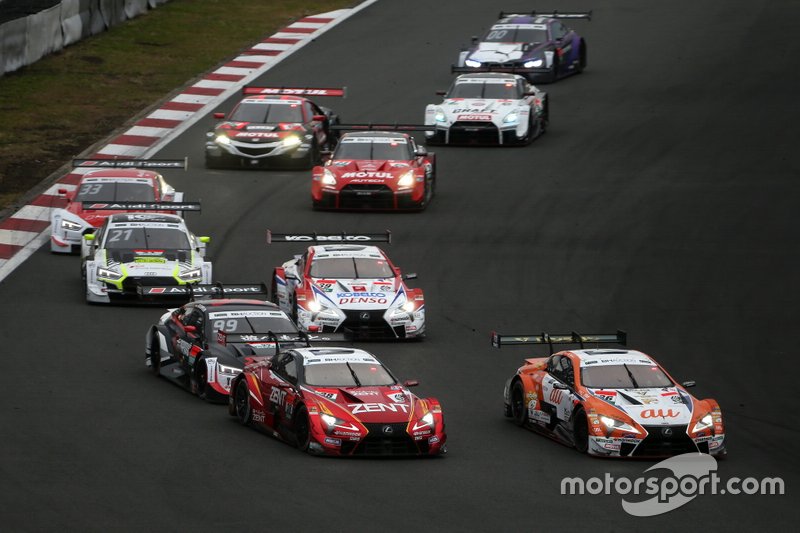 Yuji Tachikawa, Lexus Team Cerumo Lexus LC500, Yuhi Sekiguchi, Lexus Team TOM'S Lexus LC500, Mike Rockenfeller, Audi Sport Abt Sportsline Audi RS5 DTM, Yuichi Nakayama, Lexus Team SARD Lexus LC500, Benoit Treluyer, WRT Hitotsuyama Team Audi Sport Audi RS5 DTM