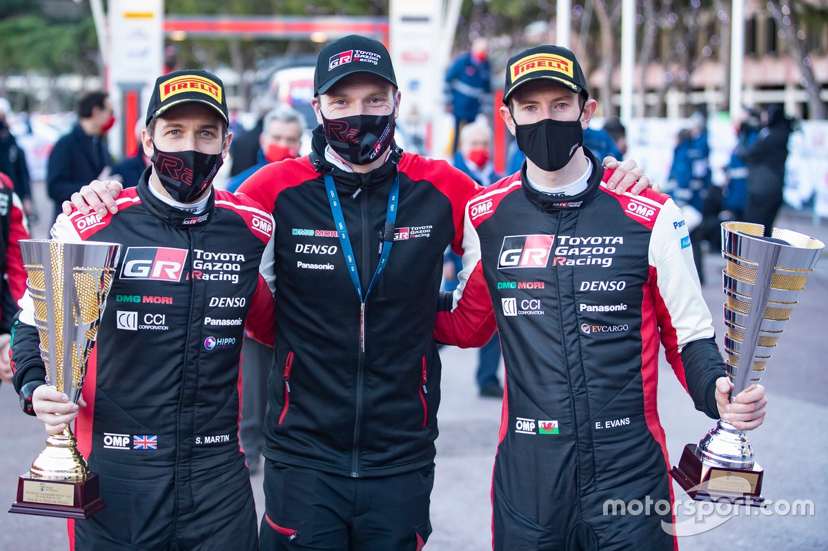 Elfyn Evans, Scott Martin, Toyota Gazoo Racing WRT Toyota Yaris WRC with Jari-Matti Latvala, Team principal Toyota Gazoo Racing