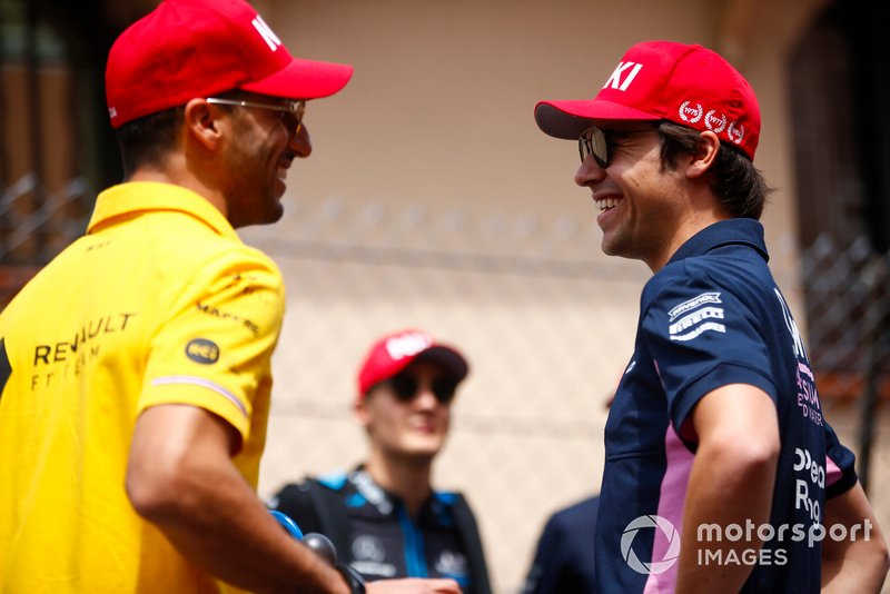 Daniel Ricciardo, Renault F1 Team, ve Lance Stroll, Racing Point