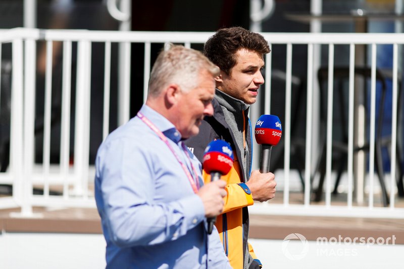 Johnny Herbert, Sky TV and Lando Norris, McLaren