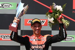 Podium: tweede plaats Marco Melandri, Aruba.it Racing-Ducati SBK Team