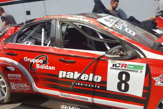 La Hyundai di Nicola Baldan dopo l'incidente