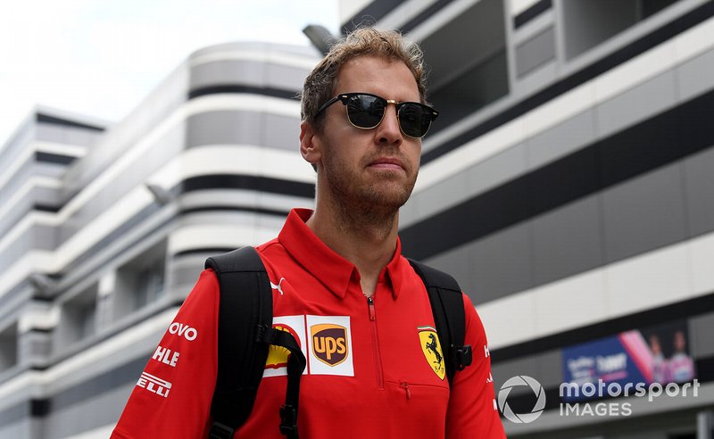 Sebastian Vettel, Ferrari arriva in pista