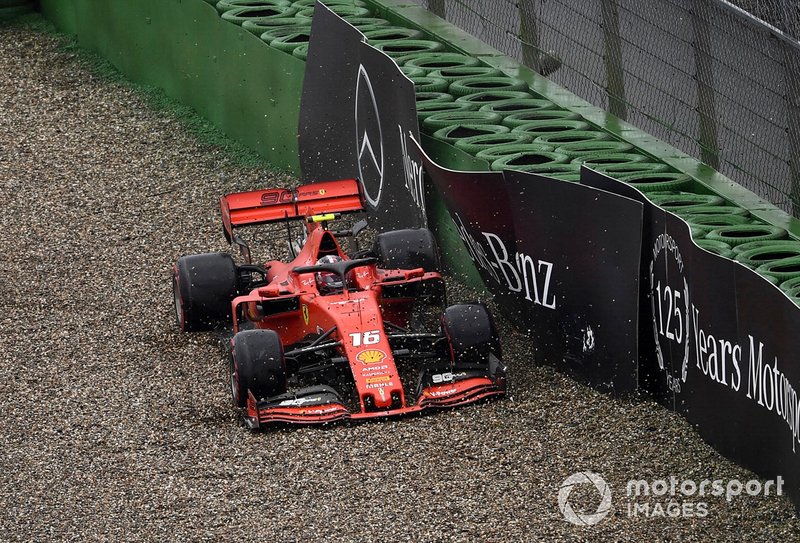Choque de Charles Leclerc, Ferrari SF90 lo deja fuera de la carrera
