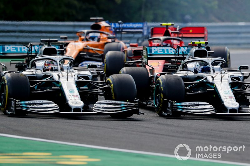 Arrancada Valtteri Bottas, Mercedes AMG W10, Lewis Hamilton, Mercedes AMG F1 W10