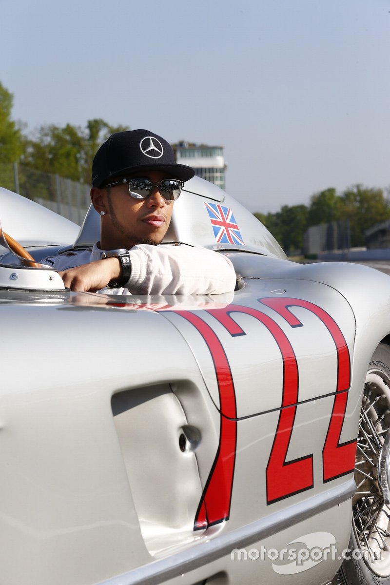 Lewis Hamilton y Sir Stirling Moss en Monza