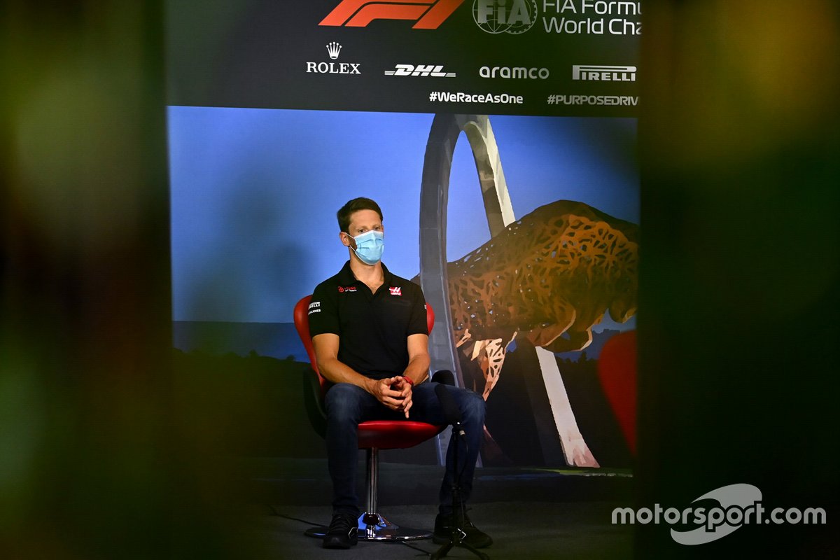 Romain Grosjean, Haas F1 en la conferencia de prensa