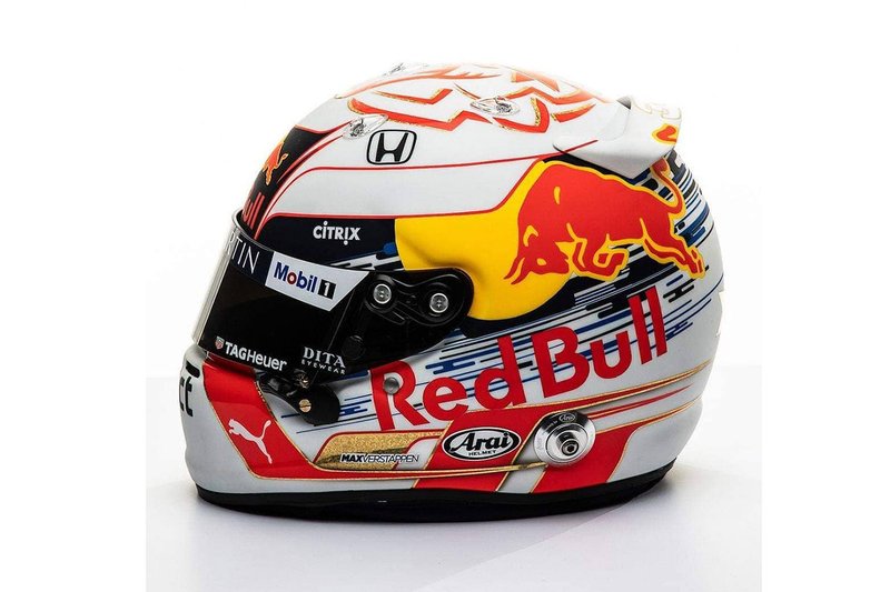 El casco de Max Verstappen, Red Bull Racing
