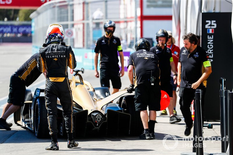 Jean-Eric Vergne, DS TECHEETAH, DS E-Tense FE19, returns to the garage