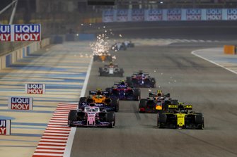 Nico Hulkenberg, Renault R.S. 19, Sergio Perez, Racing Point RP19, Lando Norris, McLaren MCL34,Pierre Gasly, Red Bull Racing RB15, en Alexander Albon, Toro Rosso STR14