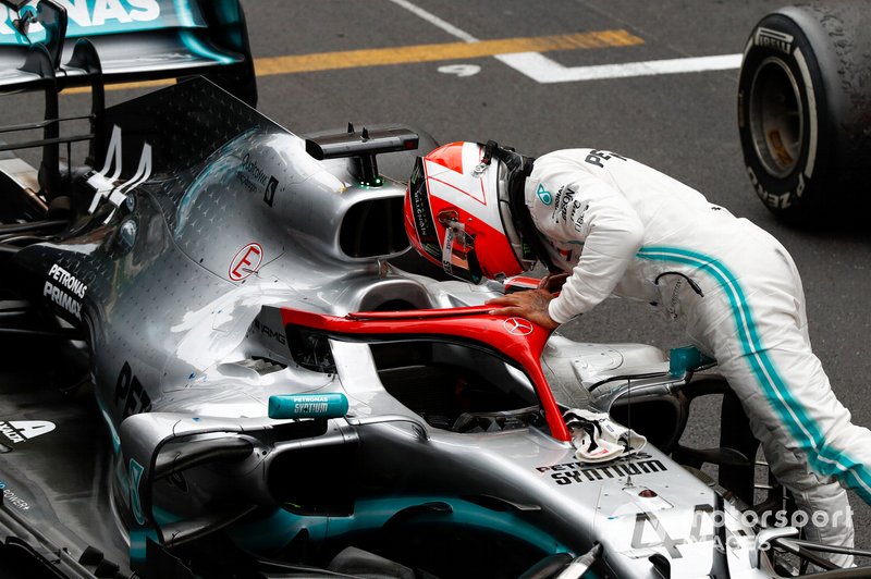Lewis Hamilton, Mercedes AMG F1, 1st position, arrives in Parc Ferme