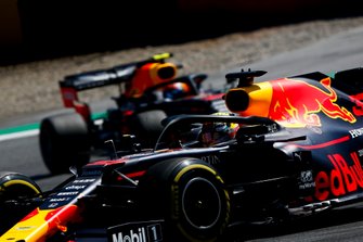 Max Verstappen, Red Bull Racing RB15,leads Pierre Gasly, Red Bull Racing RB15