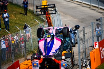 Crash Lance Stroll, Racing Point RP19