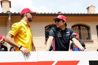 Daniel Ricciardo, Renault F1 Team, ve Lance Stroll, Racing Point, pilotlar geçit töreninde