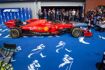 Charles Leclerc, Ferrari SF90, 1st position, arrives in Parc Ferme