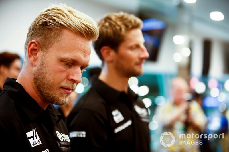 Kevin Magnussen, Haas F1 Team and Romain Grosjean, Haas F1 Team
