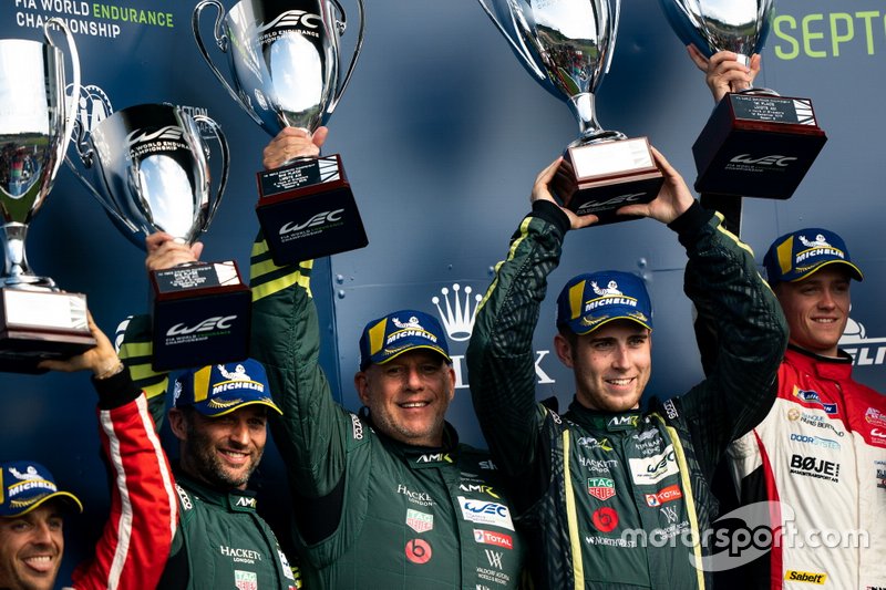 Podium AM: #98 Aston Martin Racing Aston Martin Vantage AMR: Paul Dalla Lana, Darren Turner, Ross Gunn