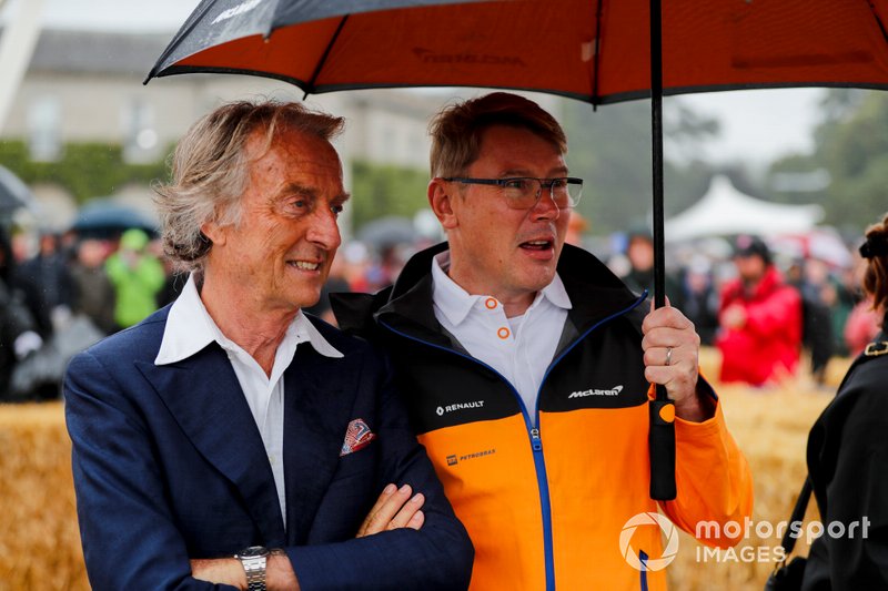 Luca Cordero di Montezemolo and Mika Häkkinen at the Michael Schumacher Celebration