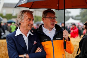 Luca Cordero di Montezemolo e Mika Häkkinen alla celebrazione Michael Schumacher