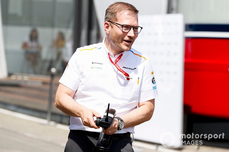 Andreas Seidl, Team Principal, McLaren, takes part in an RC car race
