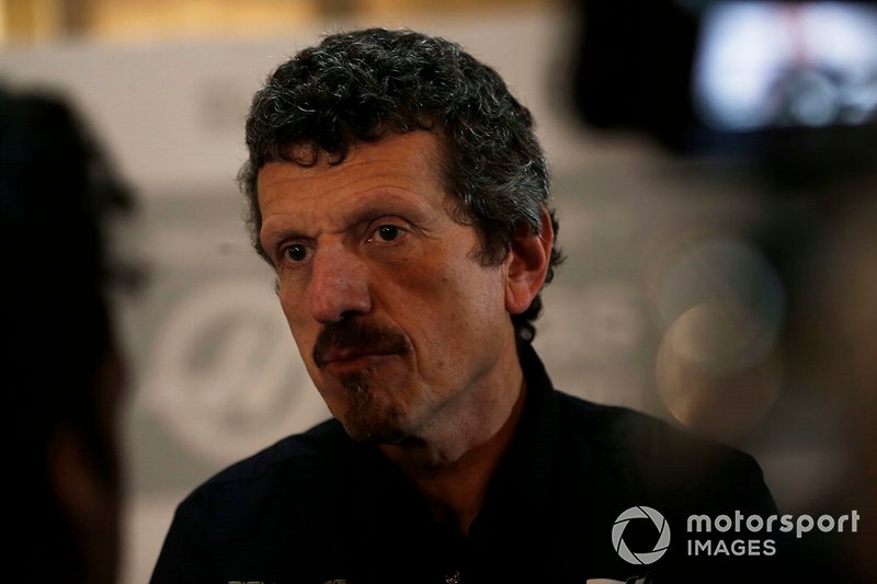 Guenther Steiner, Team Principal, Haas F1 speaks with the media