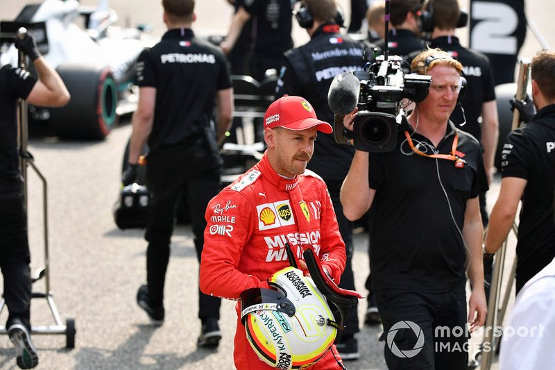 Sebastian Vettel, Ferrari, on the grid