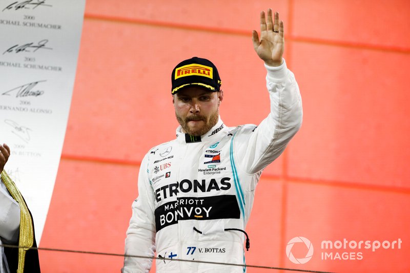 Valtteri Bottas, Mercedes AMG F1, secondo, sul podio