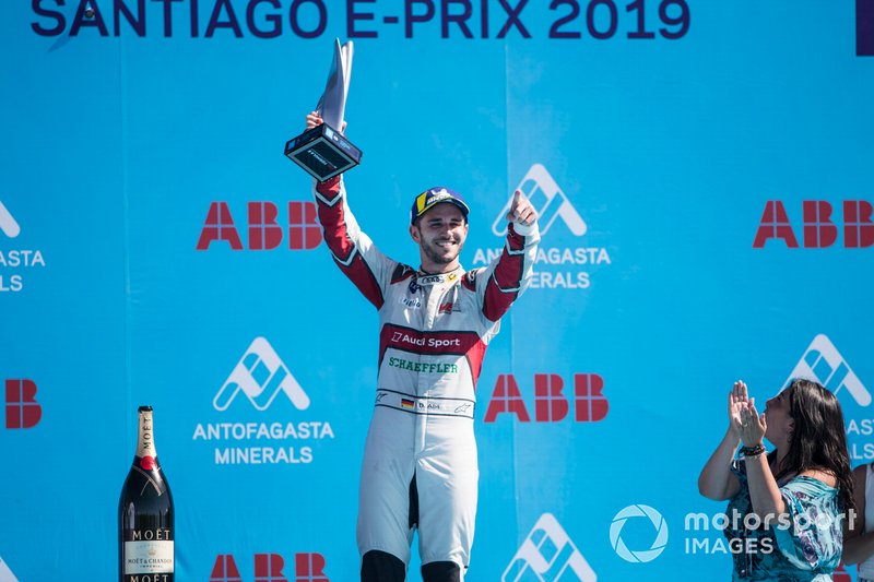 Daniel Abt, Audi Sport ABT Schaeffler celebrates 3rd position on the podium