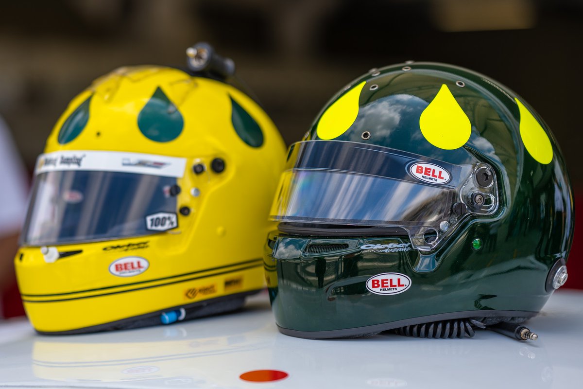 Capacetes de Wilsinho Fittipaldi e Christian Fittipaldi