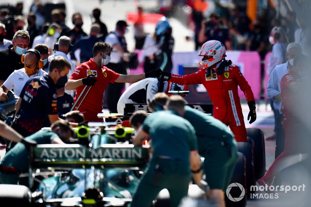 Charles Leclerc, Ferrari, in the pit lane