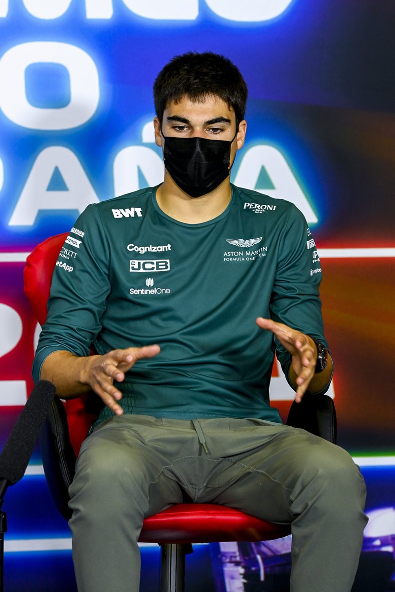 Lance Stroll, Aston Martin in the Press Conference 